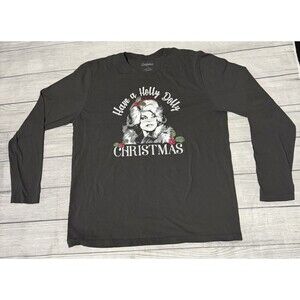 Dolly Parton Have a Holly Dolly Christmas Graphic T Shirt Long Sleeve Size XL